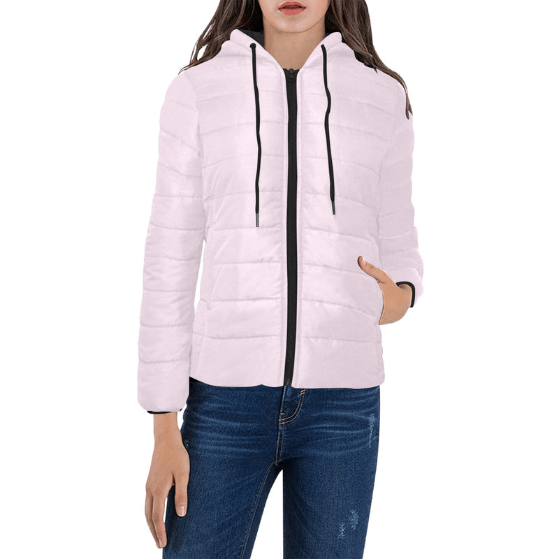 Light PInk Women's Padded Hooded Jacket - Objet D'Art