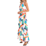 Ruffle Hem Halter Neck Maxi Dress - Objet D'Art