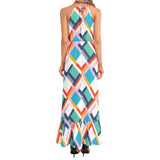 Ruffle Hem Halter Neck Maxi Dress - Objet D'Art