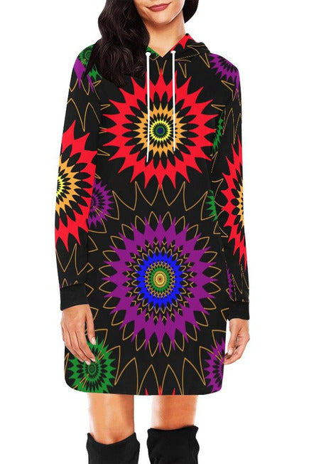 Psychedelic Hoodie Mini Dress - Objet D'Art