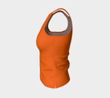 Orange Floral Fitted Tank Top - Objet D'Art