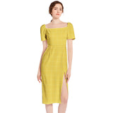Maurice Split Thigh Midi Bodycon Dress - Objet D'Art