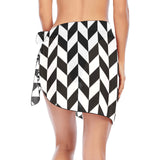 bw print broken chev Beach Sarong Wrap - Objet D'Art