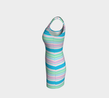 Brightly Striped Bodycon Dress - Objet D'Art