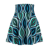 Ogee Blue Women's Skater Skirt - Objet D'Art