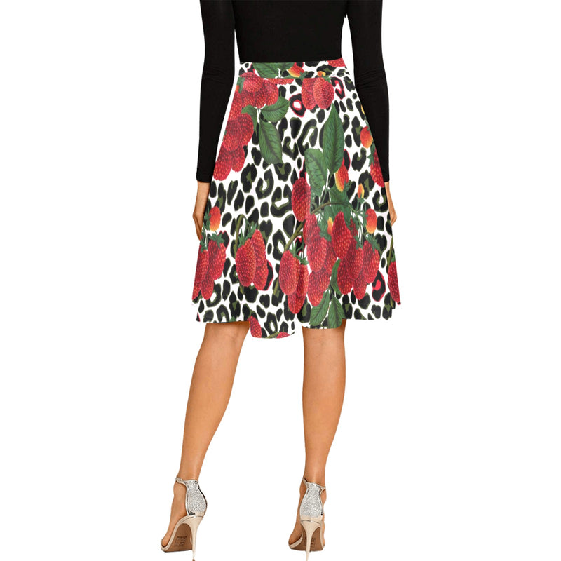 rasp leopard print 3 Melete Pleated Midi Skirt (Model D15) - Objet D'Art