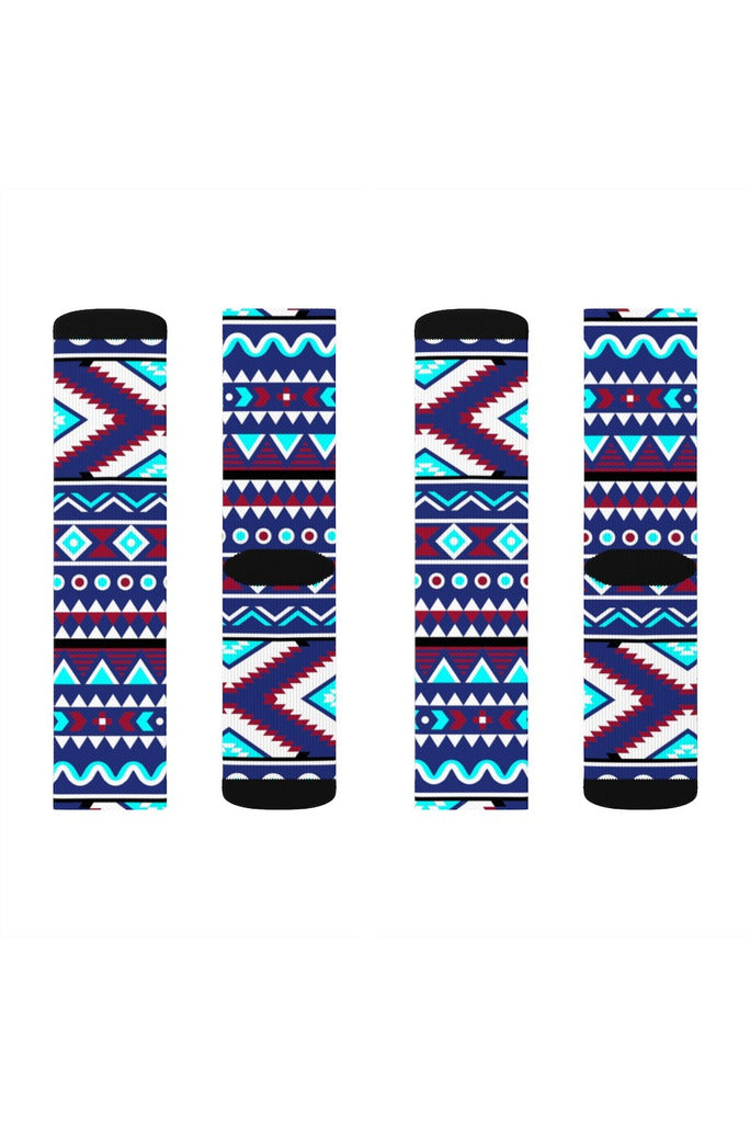 Aqua Aztec Sublimation Socks - Objet D'Art