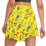 yelllow wildflowr africa Women's Golf Skirt with Pockets (Model D64) - Objet D'Art