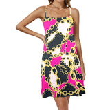 chained up 2 Drawstring Neck Sleeveless Dress (Model D68) - Objet D'Art