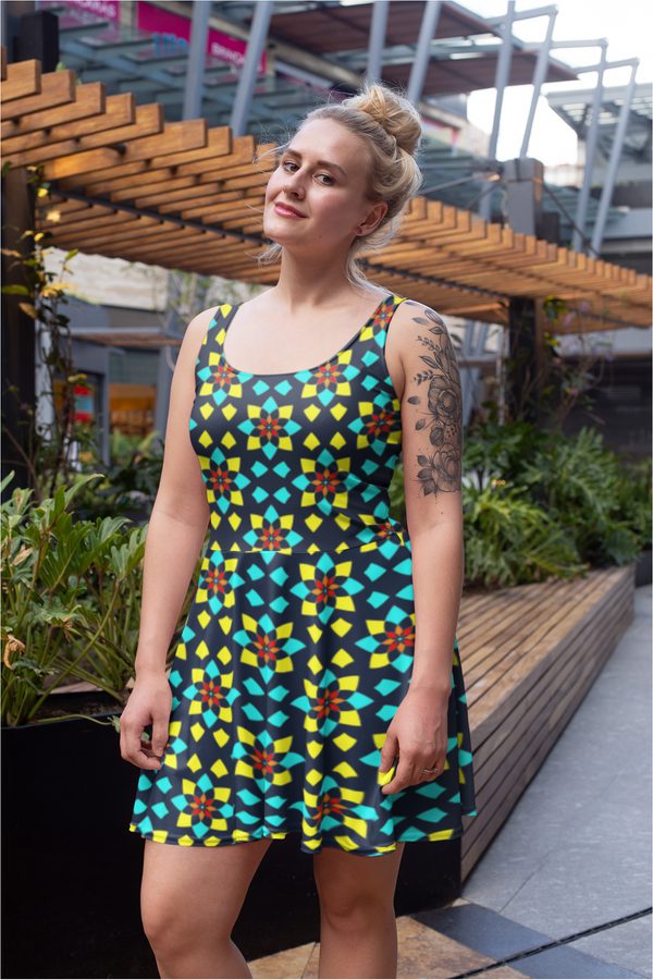 Deconstructed Mandala Skater Dress - Objet D'Art