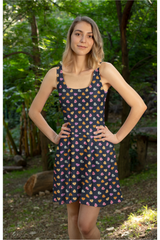Valentine's Day Candy Print Thea Sleeveless Skater Dress - Objet D'Art
