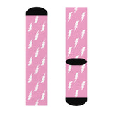 Pink Lightning Crew Socks - Objet D'Art