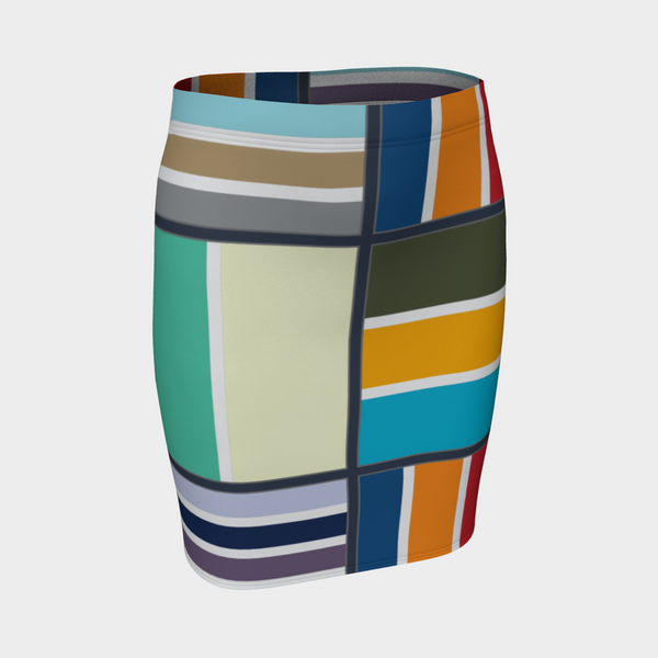 Mondrian Moments fitted skirt - Objet D'Art