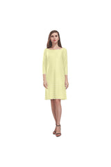 yellow striped sleeve Rhea Loose Round Neck Dress(Model D22) - Objet D'Art