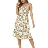 Sleeveless Square Neck Flare Hem Midi Dress - Objet D'Art