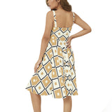 Sleeveless Square Neck Flare Hem Midi Dress - Objet D'Art