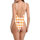 white solid print addsart Sexy Low Back One-Piece Swimsuit (Model S09) - Objet D'Art