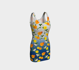 Greek Key Floral Lattice Bodycon Dress - Objet D'Art