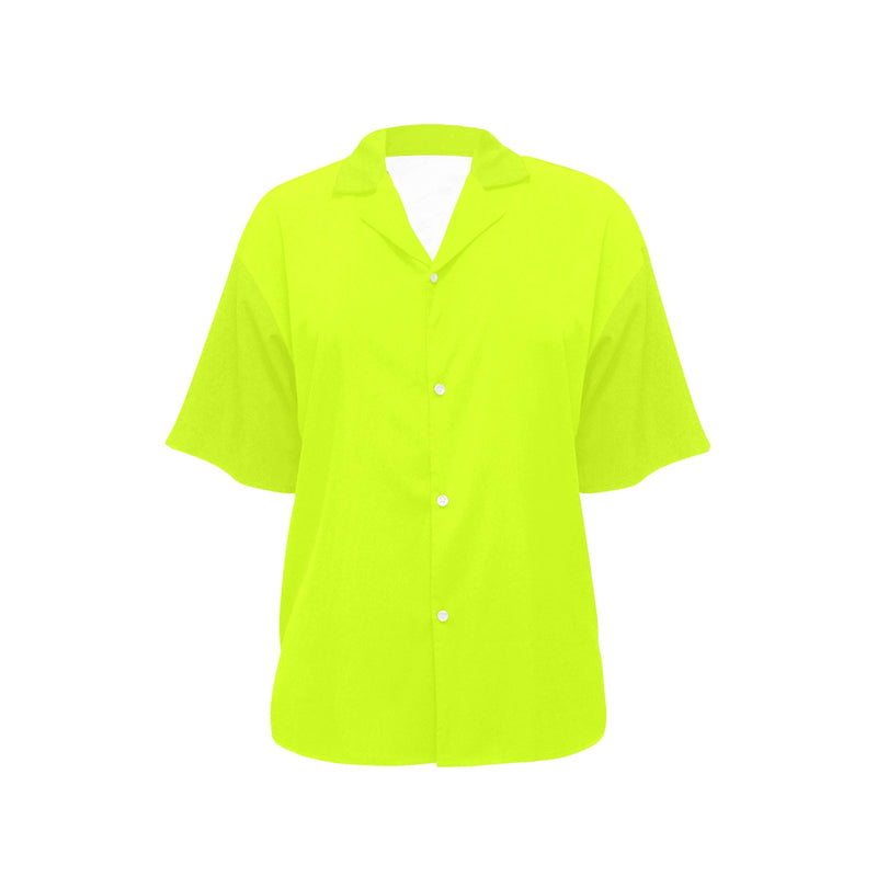 neon green print 2 All Over Print Hawaiian Shirt for Women (Model T58) - Objet D'Art