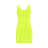 neon green hex print 5 Medea Vest Dress (Model D06) - Objet D'Art