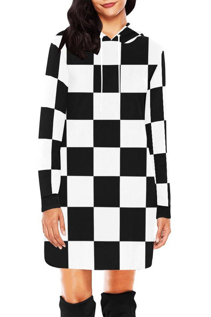 Queen's Gambit Hoodie Dress All Over Print Hoodie Mini Dress - Objet D'Art