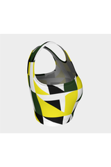 Green Abstract Athletic Top - Objet D'Art