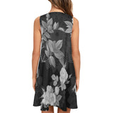 Floral Web Sleeveless A-Line Pocket Dress - Objet D'Art