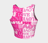 Love Print Athletic Crop Top - Objet D'Art