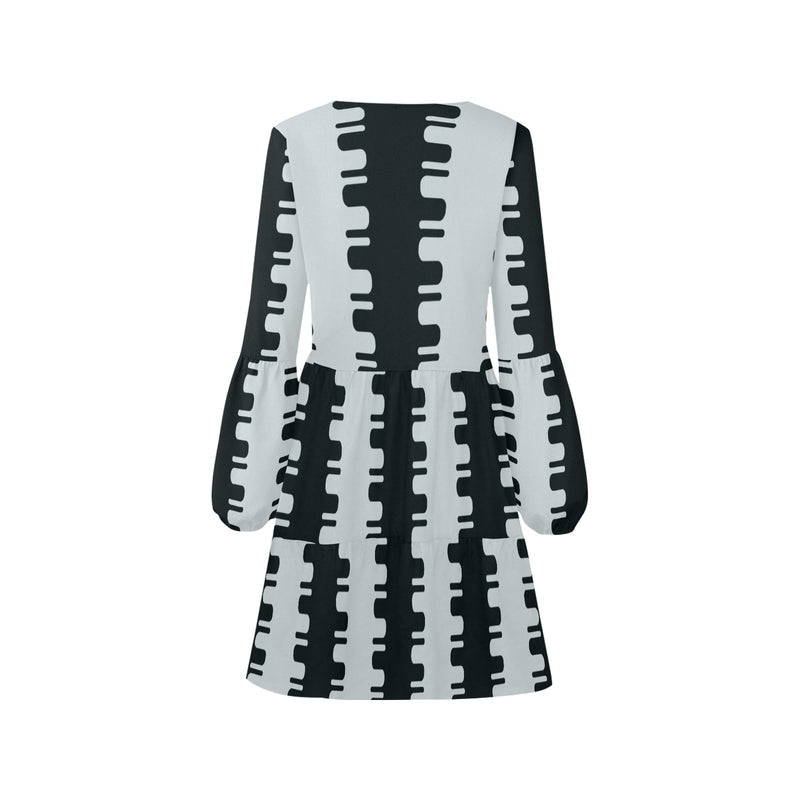 Groovy V-Neck Loose Fit Dress (Model D62) - Objet D'Art