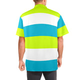 tricolor swimsuit print 4 Men's Stand-Up Collar Short Sleeve Shirt - Objet D'Art