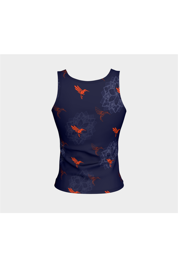 Hummingbird Orange Fitted Tank Top - Objet D'Art