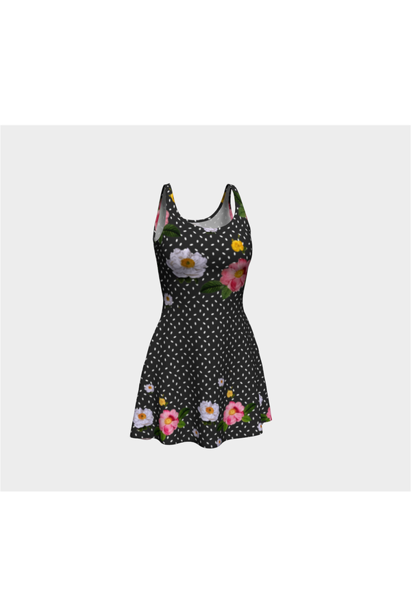 Floral Polka Dots Flare Dress - Objet D'Art