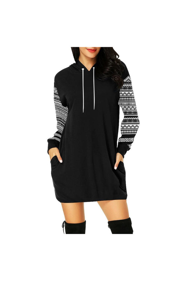 Aztec Accented Hoodie Mini Dress - Objet D'Art