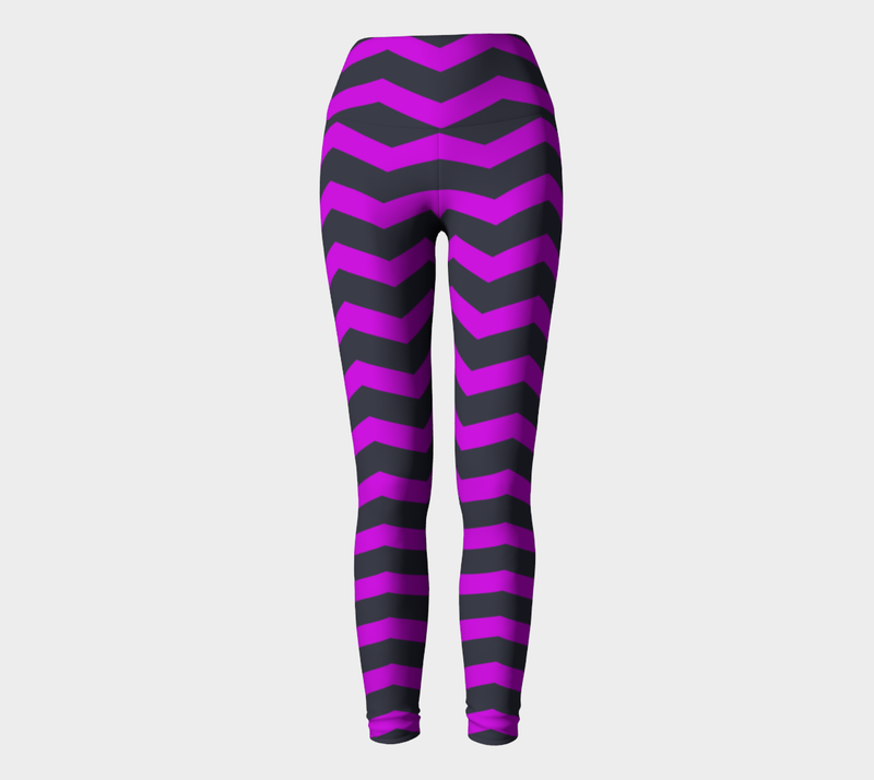 Purple Chevron Yoga Leggings - Objet D'Art