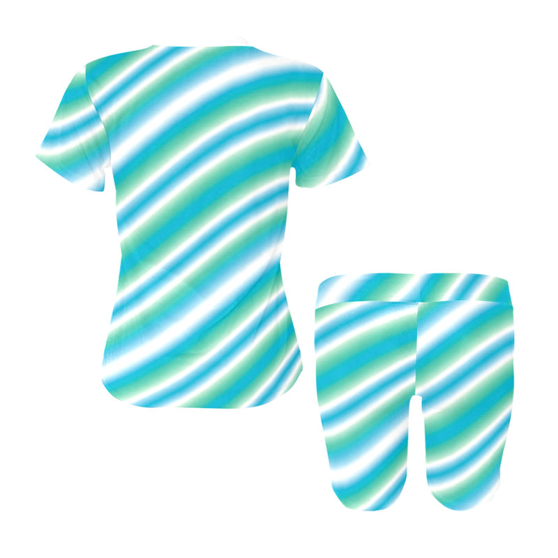 biased biscayne atoll blue Women's Short Yoga Set