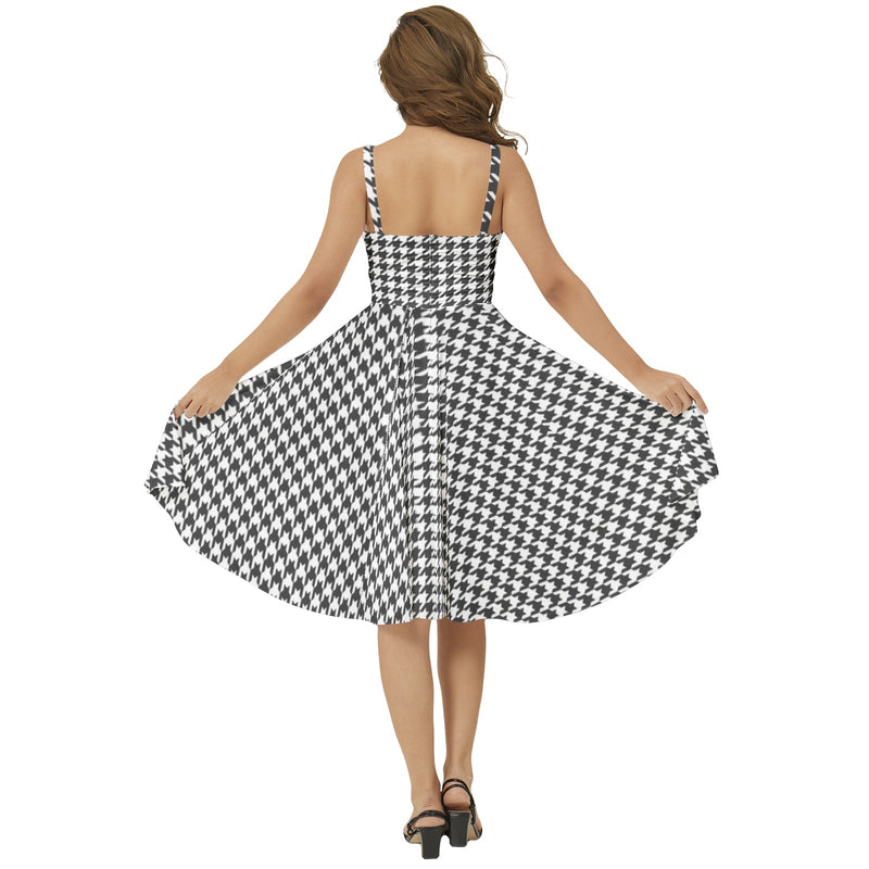 Sleeveless Square Neck Flare Hem Midi Dress - Objet D'Art
