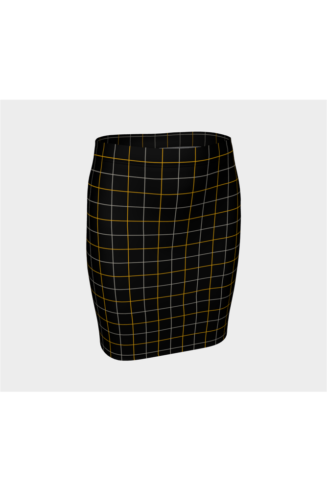 Black and Gold Tattersall Fitted Skirt - Objet D'Art Online Retail Store