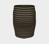Earthtone Greek Key Fitted Skirt - Objet D'Art