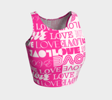 Love Print Athletic Crop Top - Objet D'Art