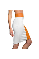 Two-Toned Turmeric/White Women's Pencil Skirt - Objet D'Art