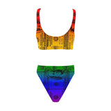 rainbow dollars Sport Top & High-Waisted Bikini Swimsuit - Objet D'Art