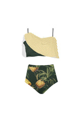 Pineapple High Waisted Ruffle Bikini Set - Objet D'Art