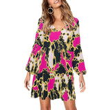 chained up 2 V-Neck Loose Fit Dress (Model D62) - Objet D'Art