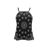 black bandana Loose Fit Halter Neck Top (Model T68) - Objet D'Art