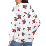 raspberry print 2A Women's Fleece Full-Zip Hoodie (Model H60) - Objet D'Art