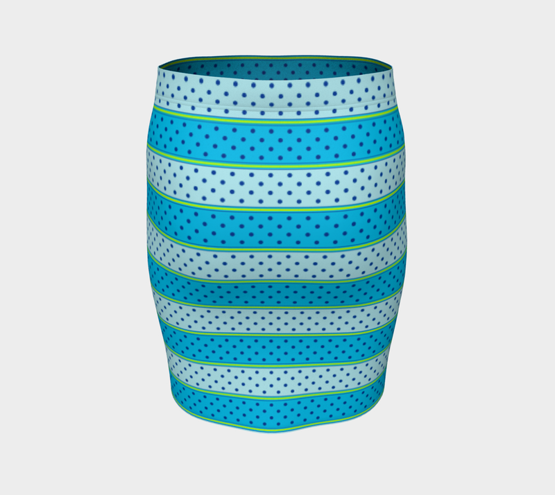 Striped Polkadot Fitted Skirt - Objet D'Art