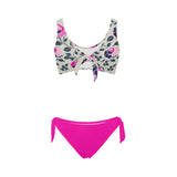fuchsia solid print 6Q Bow Tie Front Bikini Swimsuit (Model S38) - Objet D'Art