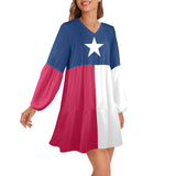 Texas Lone Star V-Neck Loose Fit Dress - Objet D'Art