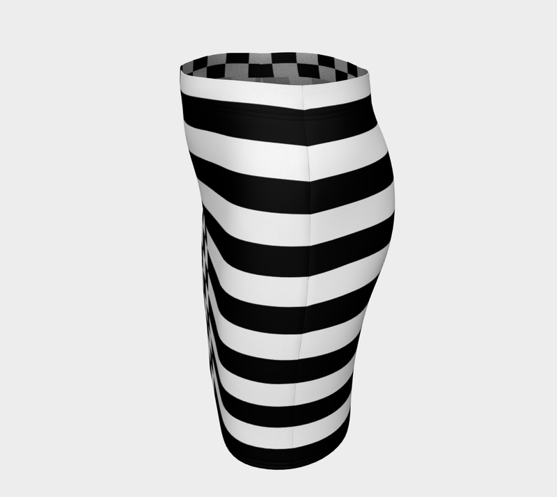 Checkered Striped Fitted Skirt - Objet D'Art