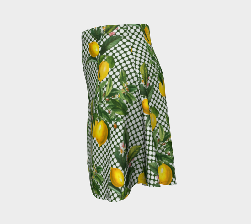 Lemony Dots Flare Skirt - Objet D'Art